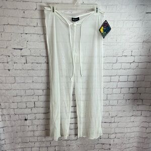 Vintage deadstock no boundaries size large white mesh pants swim cover